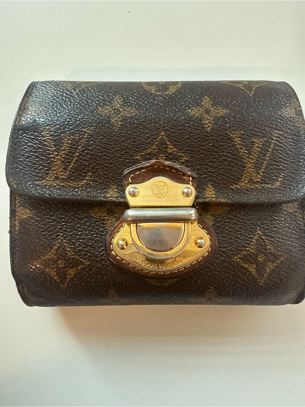 Louis Vuitton Monogram Compact Wallet in Brown with Gold Hardware